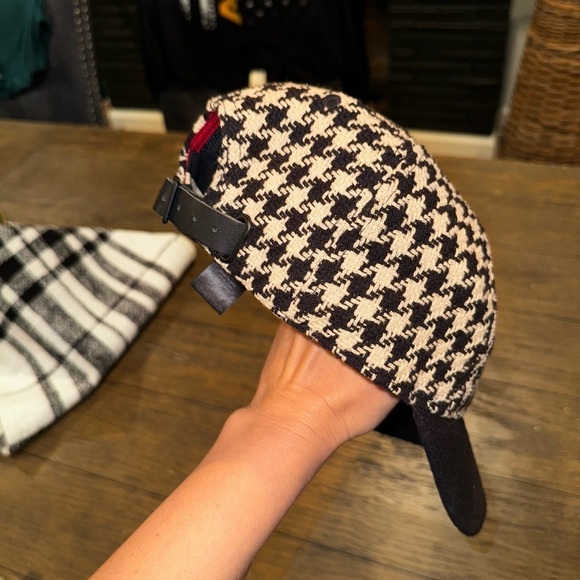 Rag & Bone Marilyn Houndstooth Black & White Knit Baseball Cap Women Adjustable main image 5